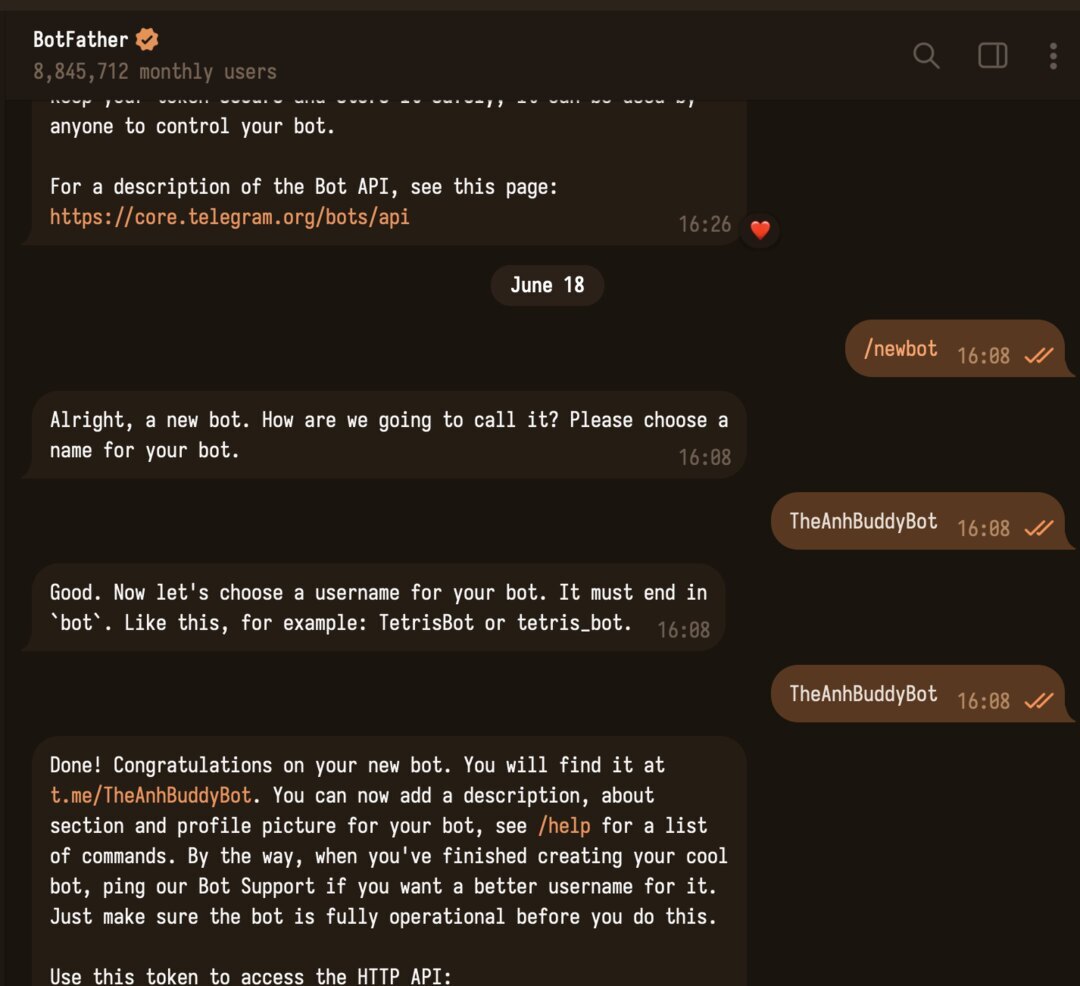 BotFather /newbot